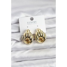 Pirinç Gold Renk Vintage Kadın Küpe