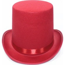 Alya Avm Kırmızı Fötr Şapka Sihirbaz Şapkası