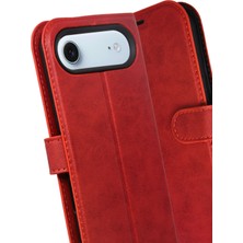 Lunirawear Lunir  Apple iPhone 17 Air Trend S Plus Kapaklı Kılıf - Kırmızı 889658