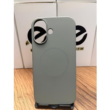 Elixem İphone 17 Uyumlu Gri Pro Sert Silikon ve İçi Kadife Magsafe Kılıf