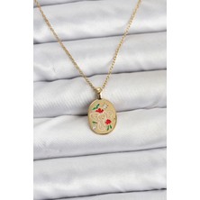 316L Çelik Zincir Gold Renk Fil Figürlü Kadın Kolye