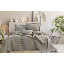 Calantha Home Collection Loren 4 Parça Çift Kişilik Yatak Örtüsü Seti Gri 240 x 260 cm