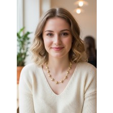 Yıldız Model Pirinç Gold Renk Kadın Kolye