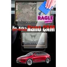 Lopard Tesla Model Y Juniper 2025 Ultra İnce Nano Ekran Koruyucu Ön Arka Yolcu Ekranı için 2in1 Multimedya Ekran Parmak Izi Önleyici + Ragle Hediyeli