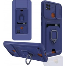 Lunirawear Lunir  Xiaomi Redmi 9c Kılıf Zuma Kartvizitli Yüzüklü Silikon - Lacivert 889658