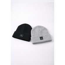 Black Deer 2'li Unisex Örme Bere Kışlık, Yumuşak Dokulu,esnek Dokuma Kumaşlı, Sıcak Tutan Erkek Kadın Bere