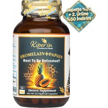 Kiperin Bromelain(2500 GDU) & Papain - Doğal Proteolitik Enzim (30Kapsül & 700Mg)