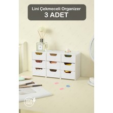 UltraMint Lini 3'lü Mini Organizer Seti, Çekmeceli Düzenleyici, Takı ve Aksesuar Kutusu