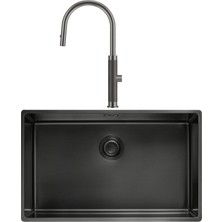 Franke Mythos Masterpiece Bxm 210/110-68 - Mythos Masterpiece Duşlamalı Antrasit Mutfak Eviye Batarya Seti