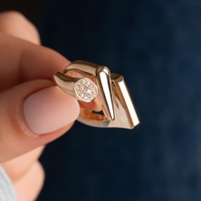 Hakan Mücevherat Taşlı Tasarım 14 Ayar Altın Yüzük