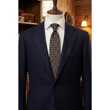 Kravatkolik Creva Style Siyah Motif Desen Italyan Ipek Kravat İK2238