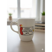 Palto Tasarım Uyarı! Sosyal Pilim Bitti Krem Oval Kupa - Hediyelik Kupa Fincan Mug