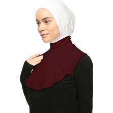 Altobeh Düz Balıkçı Yaka Boğazlı Penye Tesettür Boyunluk - Bordo