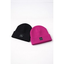 Black Deer 2'li Unisex Örme Bere Kışlık, Yumuşak Dokulu,esnek Dokuma Kumaşlı, Sıcak Tutan Erkek Kadın Bere