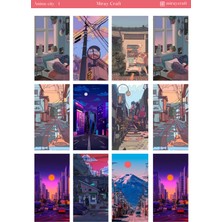 Miray Craft 1 Adet Anime Şehir Temalı Sticker Sayfası (12×17 Cm)