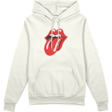 The Lucid Lab The Rolling Stones Oversize Hoodie - Beyaz