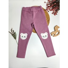 Moda Rüyası Ayıcıklı Kız Çocuk Lila Tayt