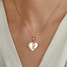 Necati Gün Kalp Sonsuzluk Rose Gold Kaplama Gümüş Kolye