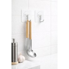 Karteya Şeffaf Kendinden Yapışkanlı Kanca, Pratik Çok Amaçlı 2 Adet Oynar Kancalı Sihirli Yapışkan