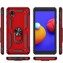 Guven  Samsung Galaxy A01 Core Kılıf Sofya Yüzüklü Silikon Kapak - Siyah 5569854