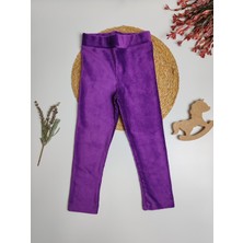 Moda Rüyası Kadife Kız Çocuk Tayt Mor