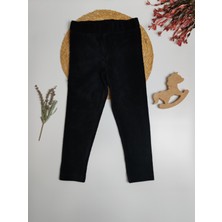 Moda Rüyası Kadife Kız Çocuk Tayt Siyah