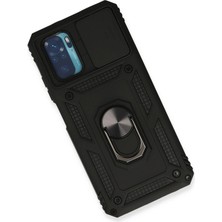 Bg Arzenis Arzenis  Xiaomi Redmi Note 10 Kılıf Pars Lens Yüzüklü Silikon - Siyah 9968547