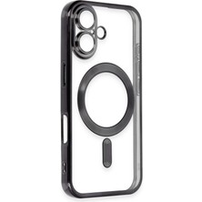 Bg Arzenis Arzenis  iPhone 16 Plus Kılıf Kross Magneticsafe Kapak - Siyah 9968547