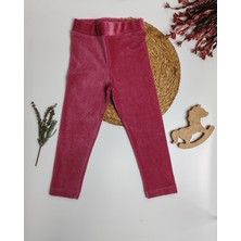 Moda Rüyası Kadife Kız Çocuk Tayt Pembe