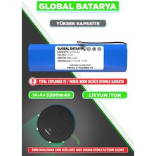 Global Batarya Tefal X-Plorer 75 Uyumlu Akıllı Robot Süpürge Bataryası 14.4V 3200MAH Li-Ion Pil (Yüksek Kapasite)