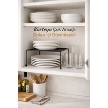 Karteya 4 Ayaklı Düzenleyici Dolap Içi Düzenleyici Tabak Organizeri Siyah