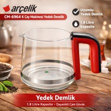 Arçelik cm 6964 K Kırmızı Resital Çay Makinesi Cam Demlik (Orjinal)