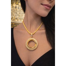 Reva Revsteel 60 cm Burgu Zincirli Halka Figürlü Bayan Kolye Seti – Altın Renk Paslanmaz Çelik (Zincir + Uç Birlikte)