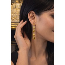 Reva Revsteel Sallantılı Boncuk Detaylı Bayan Küpe – Altın Renk Paslanmaz Çelik (Çift)