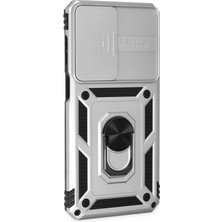 Guven  Samsung Galaxy M33 Kılıf Pars Lens Yüzüklü Silikon - Gümüş 5569854