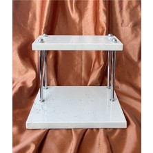 UltraMint Iki Katlı Kuvars Mermer Organizer, Baharatlık ve Mutfak Banyo Dekorasyonu