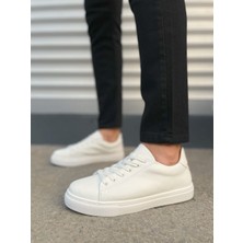 Zapatos JY122 Mode Bağcıklı Cilt Erkek Günlük Sneaker Ayakkabı Cbt - Beyaz