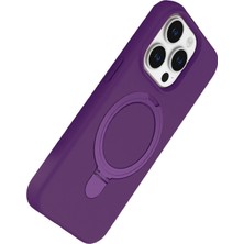 Bg Arzenis Arzenis  Apple iPhone 15 Pro Max Regal Magsafe Standlı Kapak - Derin Mor 9968547