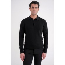Efor Erkek Comfort Fit Pamuklu Rahat Kalıp Siyah Triko Kazak TR 885