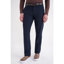 Efor Erkek Regular Fit Yan Cep Doku Desenli Beli Lastikli Lacivert Pantolon P 1212