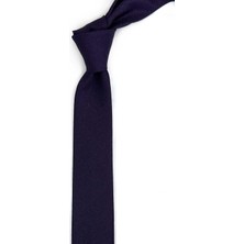 Kravatkolik 4.7 cm Mürdüm Düz Ultra Slim Simli Ipek Kravat İK2326