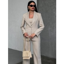 Blazer Takım Elbise Tek Düğme Ceket Pantolon