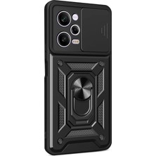 Bg Arzenis Arzenis  Xiaomi Redmi Note 12 Pro 5g Kılıf Pars Lens Yüzüklü Silikon - Siyah 9968547