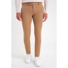 Efor P 1088 Slim Fit Yan Cep Esnek Pamuklu Casual Camel Pantolon