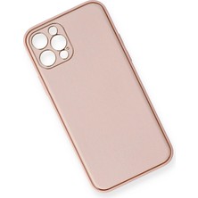 Bg Arzenis Arzenis  iPhone 12 Pro Kılıf Coco Deri Silikon Kapak - Pembe 9968547