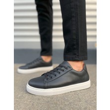 Zapatos JY122 Mode Bağcıklı Cilt Erkek Günlük Sneaker Ayakkabı Cbt - Siyah