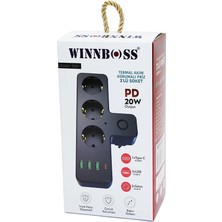 Veralya Siyah Termal Akım Korumalı  3xpriz 3xusb (1xtype-C Duvar Tipi Priz