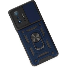 Kayem Kay  Xiaomi Mi 11T Pro Kılıf Pars Lens Yüzüklü Silikon - Lacivert 56487