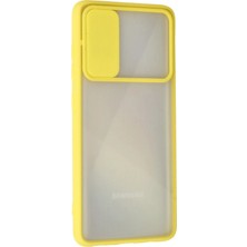 Bg Arzenis Arzenis  Samsung Galaxy A71 Kılıf Palm Buzlu Kamera Sürgülü Silikon - Sarı 9968547