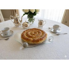 UltraMint Elmas Bulut Top Ayaklı Cam Tepsi, Şık Sunum ve Dekorasyon Için